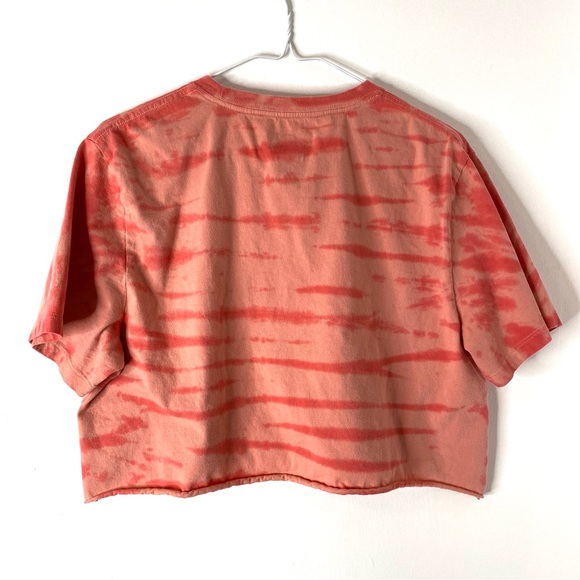 Lucky Brand Chevrolet Coral Rose Tie Dye Cropped Tee - Picture 5 of 5